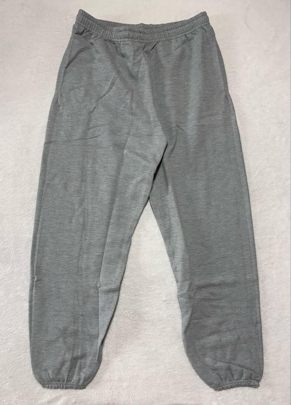 Fruit Of The Loom Sweatpants Mens Large Gray Fleece Joggers Elastic Cuff Pockets